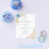 Budget Deusty Blue Wildflower Weddenation Flyer (Enkel)