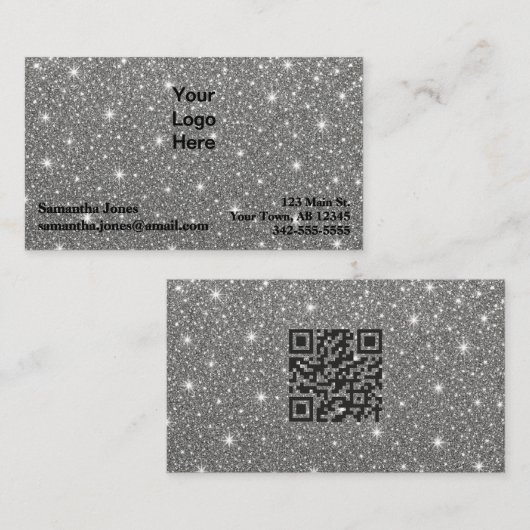 Budget Diamond Sparkly QR-code Visitekaartje (Voorkant / Achterkant)