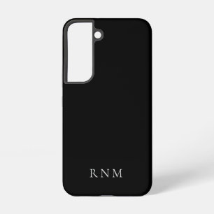 Budget diepzwart met naam of monogram set samsung galaxy hoesje