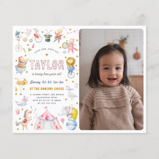 Budget Dier Circus Carnaval Foto Verjaardagsfeest (Voorkant)