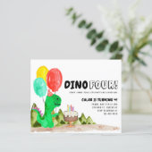 Budget Dino VIER Ballon Dinosaurus 4e Verjaardag (Staand voorkant)