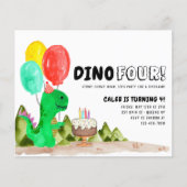 Budget Dino VIER Ballon Dinosaurus 4e Verjaardag (Voorkant)