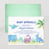 Budget Dinosaur Baby Sprinkle Cute Invitation (Voorkant / Achterkant)