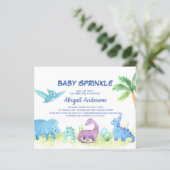 Budget Dinosaur Baby Sprinkle Cute Invitation (Staand voorkant)