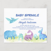Budget Dinosaur Baby Sprinkle Cute Invitation Flyer (Voorkant)