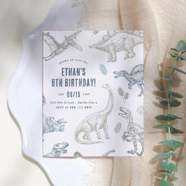 Budget Dinosaur Birthday Party Uitnodiging