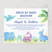 BUDGET Dinosaur drive by Baby shower nodiging (Voorkant)