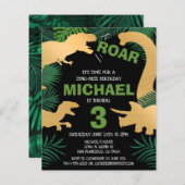 Budget Dinosaur Kinder Dino Trex Birthday Uitnodig (Voorkant / Achterkant)