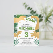 Budget Dinosaur Kinder Dino Trex Birthday Uitnodig (Staand voorkant)