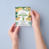 Budget Dinosaur Kinder Dino Trex Birthday Uitnodig Flyer (Hand)