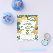 Budget Dinosaur Kinder Dino Trex Birthday Uitnodig Flyer (Enkel)