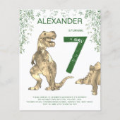 Budget Dinosaur oerwoud Birthday Party Flyer (Voorkant)