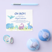 BUDGET Dinosaur Oh Boy Baby shower Uitnodiging Flyer (Enkel)