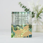 Budget Dinosaur Unisex Baby shower Uitnodiging (Staand voorkant)