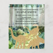 Budget Dinosaur Unisex Baby shower Uitnodiging (Voorkant)