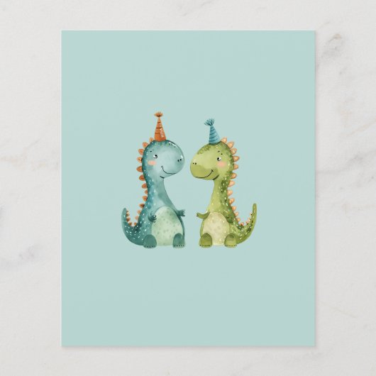 Budget Dinosaur Verjaardag Kinder feestuitnodiging (Achterkant)