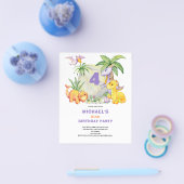 Budget Dinosaurus 4e Verjaardag uitnodiging Flyer (Enkel)