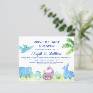 BUDGET Dinosaurus Drive By Baby Shower Uitnodiging