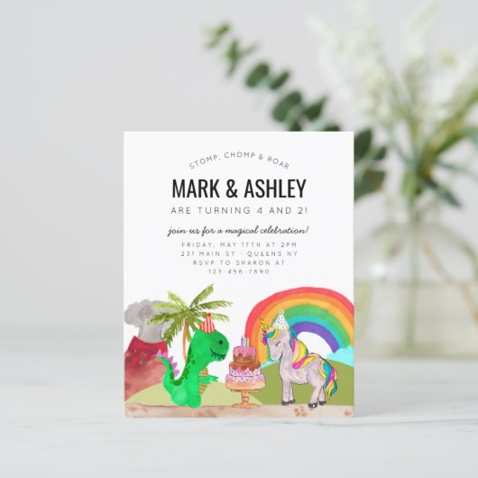 Budget Dinosaurus Eenhoorn Cake Kaars Gezamenlijke (Staand voorkant)