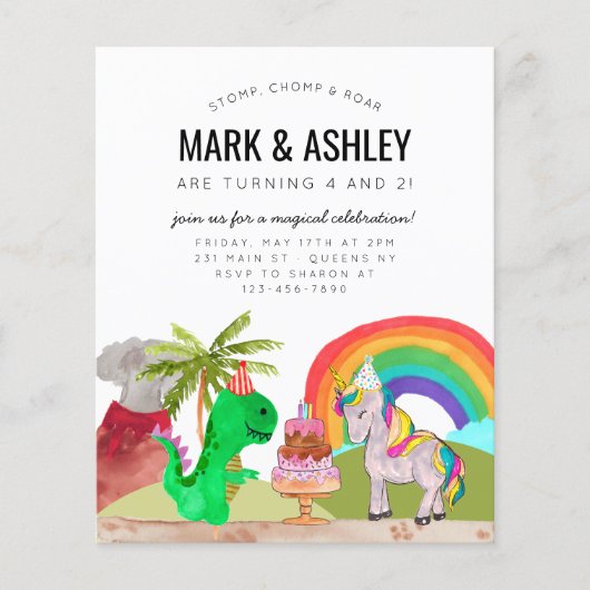 Budget Dinosaurus Eenhoorn Cake Kaars Gezamenlijke (Voorkant)