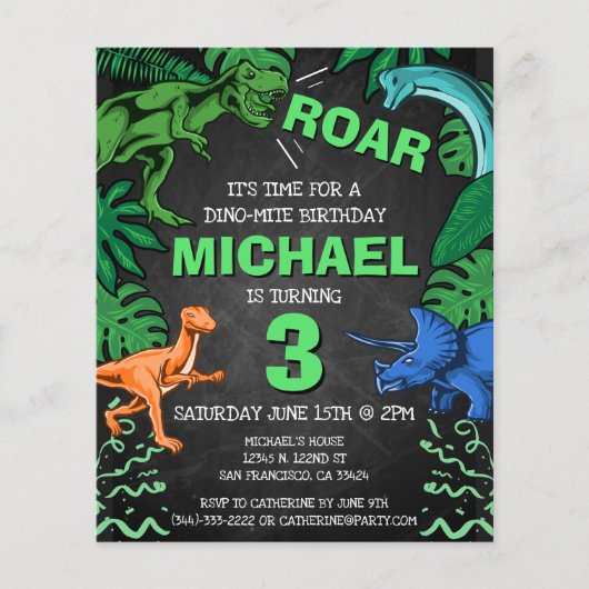 Budget Dinosaurus Kinder Verjaardag Dino Trex Scho (Voorkant)