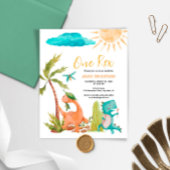 Budget Dinosaurus One Rex Verjaardag Uitnodiging