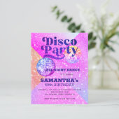 Budget disco dansfeest uitnodiging (Staand voorkant)