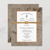Budget Dockside Rustic Wedding Uitnodiging (Voorkant / Achterkant)