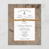 Budget Dockside Rustic Wedding Uitnodiging (Voorkant)