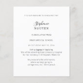 Budget Doctor Elegant Foto Afstuderen Aankondiging Flyer (Achterkant)