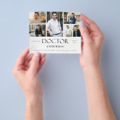 Budget Doctor Name 6 Foto Afstuderen Aankondiging Flyer (Hand)