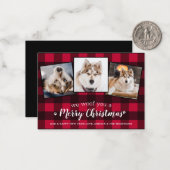 Budget Dog Aangepaste foto Rood met kerstmis Notitiekaartje (Voorkant / Achterkant in situ)