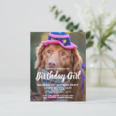 Budget Dog Birthday Custom Pet Photo Puppy Invite (Staand voorkant)