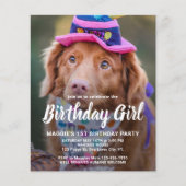 Budget Dog Birthday Custom Pet Photo Puppy Invite (Voorkant)