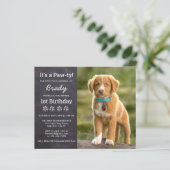 Budget Dog Birthday Custom Puppy Photo Invitation (Staand voorkant)