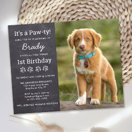 Budget Dog Birthday Custom Puppy Photo Invitation