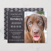Budget Dog Birthday Puppy Custom Photo Invitation (Voorkant / Achterkant)
