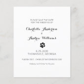 Budget Dog of Honor Photos Wedding Save the Date (Achterkant)