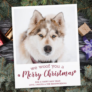 Budget Dog Pet Foto Merry Kerstfeestdag Kaart