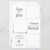 Budget Dog Wedding Photo Collage Save the Date (Voorkant / Achterkant)