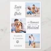 Budget Dog Wedding Photo Collage Save the Date (Voorkant)