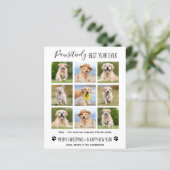Budget Dog Year Review Photo Collage Holiday Kaart (Staand voorkant)