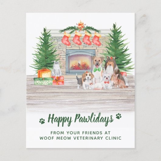 Budget Dogs Cats Pet Business Kerstmis Kaart (Voorkant)