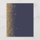 Budget Donk Blue Gold Elegant Wedding Invitation (Achterkant)