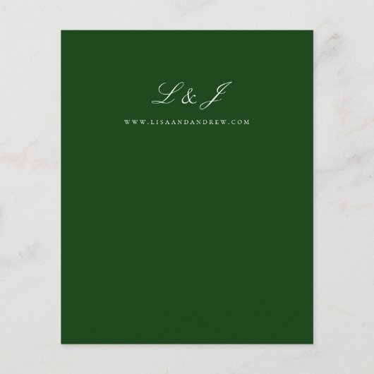 Budget Donk Green Calligraphy Wedding Flyer (Achterkant)