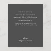 Budget Donker Grijs QR Code Bruiloft uitnodiging (Achterkant)