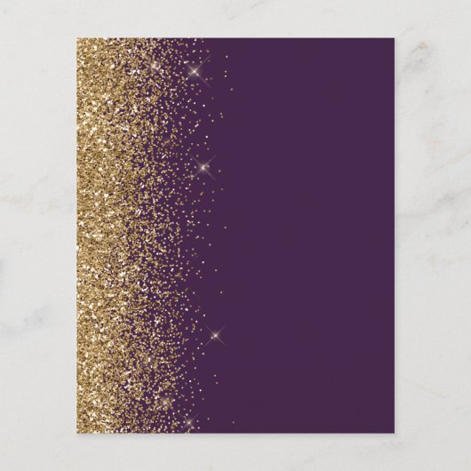 Budget donker Paars Gold Glitter Weddenschap (Achterkant)