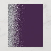 Budget donker Paars Silver Glitter Wedding Invite (Achterkant)