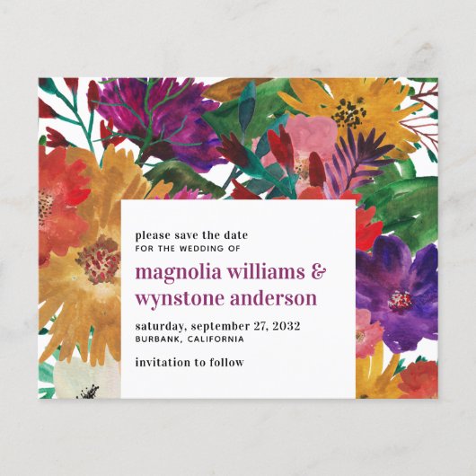 BUDGET Donker Roze Krachtige Bloem Bruiloft Save T (Voorkant)