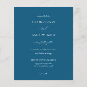 Budget Donkerblauw Calligrafie Trouwflyer Flyer